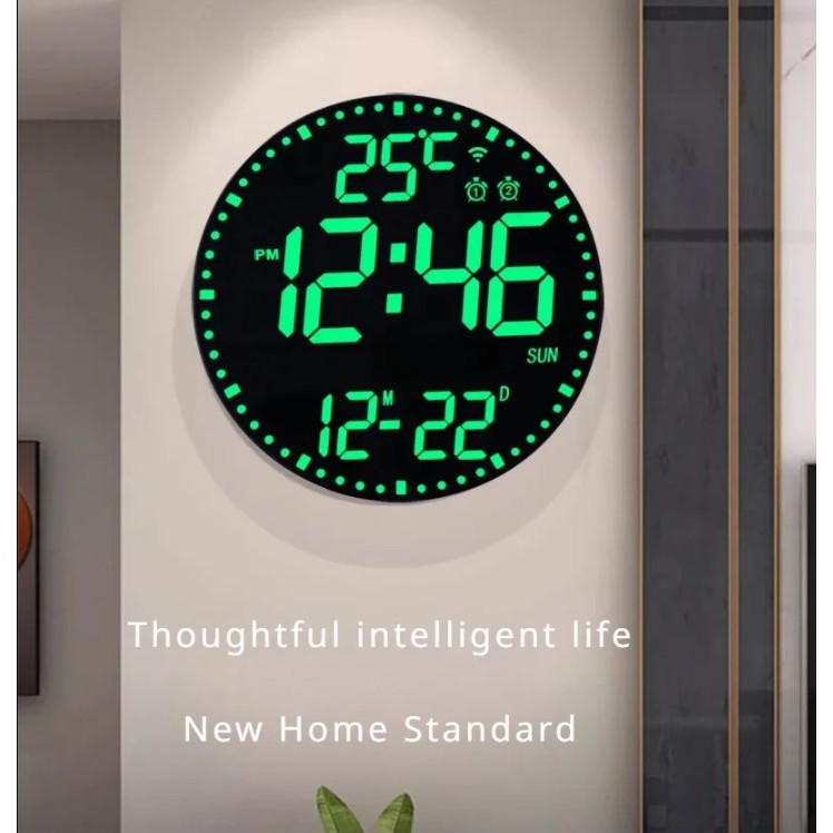 LED Digital Wall Clock Large Screen Temperature Date Day Display Smart Wifi , Tuya / Smart Life